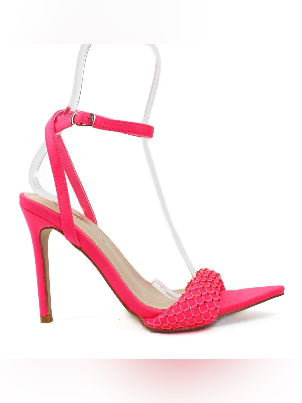Cathy Din Alista-10 Neon Pink Rhinestone Heels Size 7.5 Nib